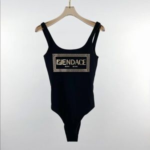 Versace fendi collab swim top